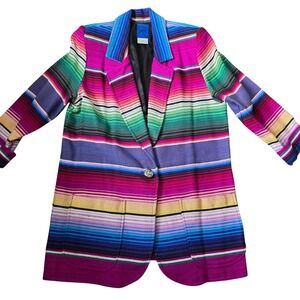 VINTAGE 90's Roper Womens Blanket Blazer Jacket Button Front Pockets Medium